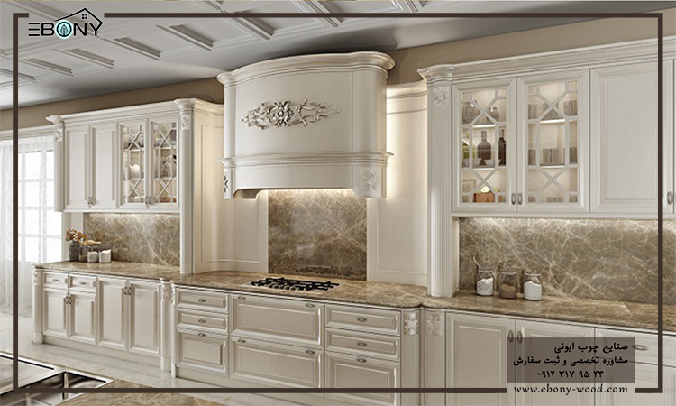 کابینت های کلاسیک در آشپزخانه های بزرگ
