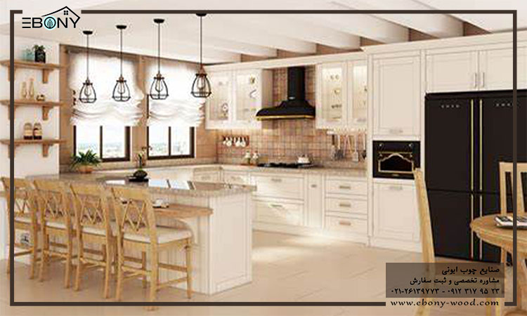 طراحی لوکس کابینت آشپزخانه نئوکلاسیک
